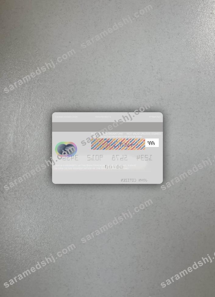 Israel Bank Hapoalim mastercard photolook back